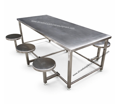 Stainless Steel Dining Table Six Seater 